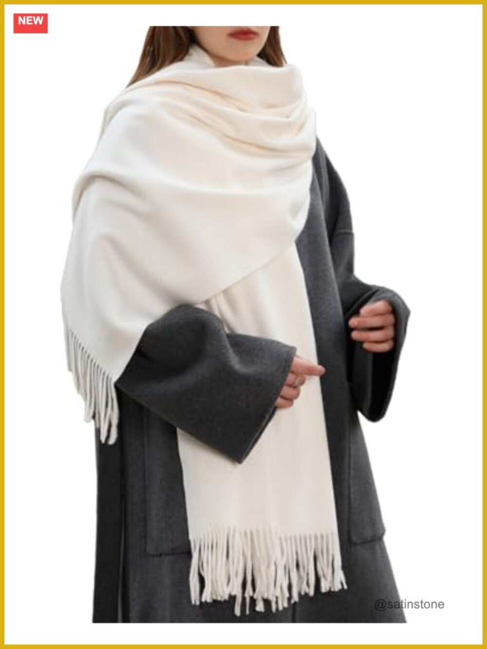 Cashmere Touch Pashmina Shawl Wrap Scarf for Women Winter Warm Oversized